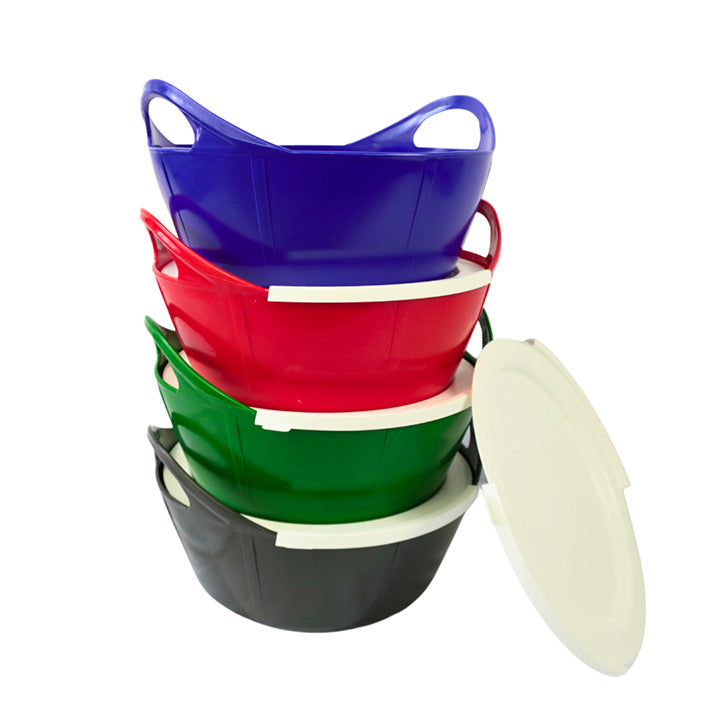 horse feed bucket with lid