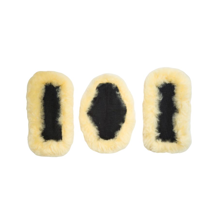 **NEW 3 PADS** Removable Genuine Sheepskin Pads for Long Comfort Girth
