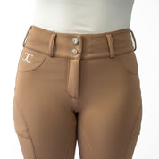Beige Mid-Weight Winter Full Seat Breeches with Free Belt