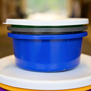 Mini 1 Gallon Small Horse Feed Storage, Treat, & Supplement Bowl with Snap-Lid