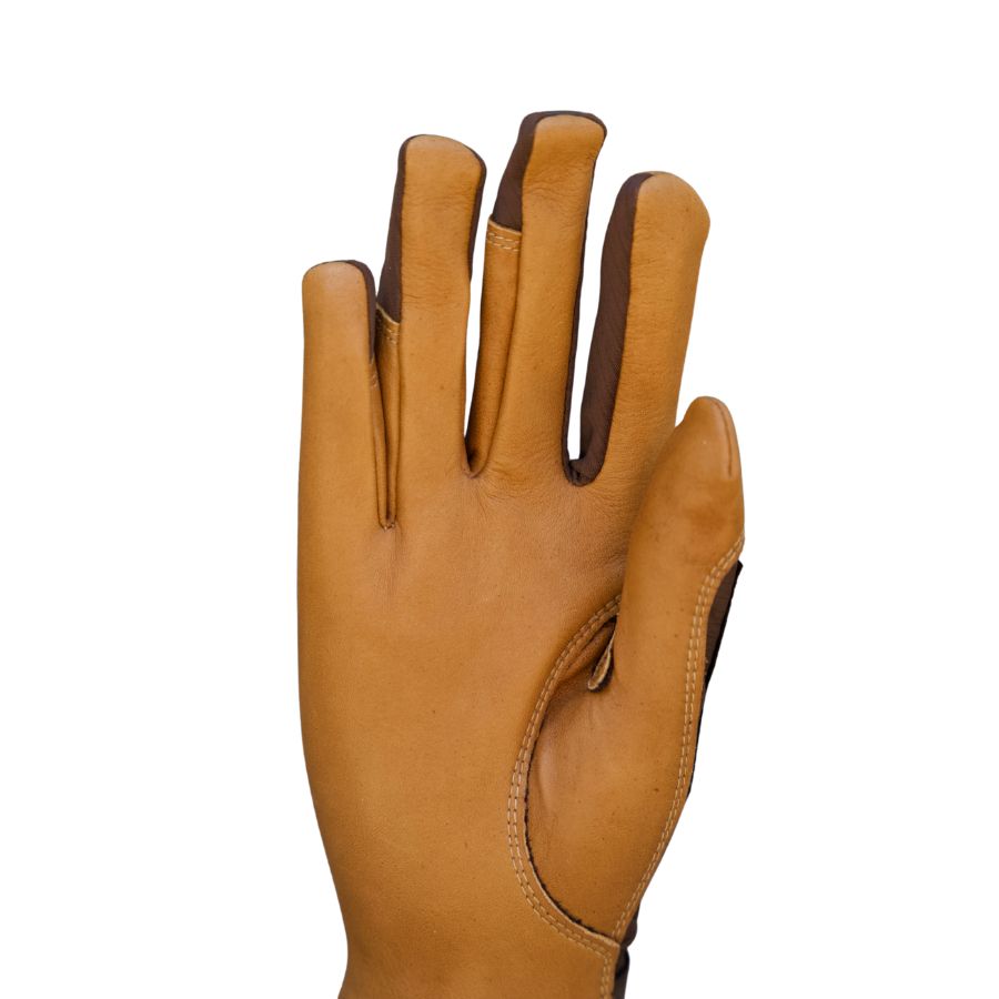 Oil-Tac Copper Tech™️ Leather Premium Riding Glove in Brown