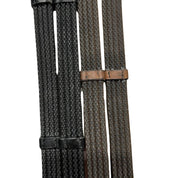 Sure Grip Rubber Reins with 4" Rein Stops-Superb Slim Rubber Woven Grip