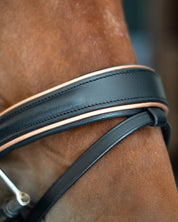 Bridle with Rose Gold Crystal Browband and Rose Gold Padding