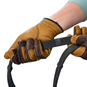Oil-Tac Copper Tech™️ Leather Premium Riding Glove in Brown