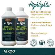 ALZOO HORSE SHAMPOO FOR DARK COATS, 320Z