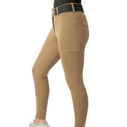 Beige Mid-Weight Winter Full Seat Breeches with Free Bit Belt