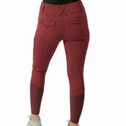 Ultra Warm Arctic Winter Tights in Winter Burgundy with Free Bit Belt