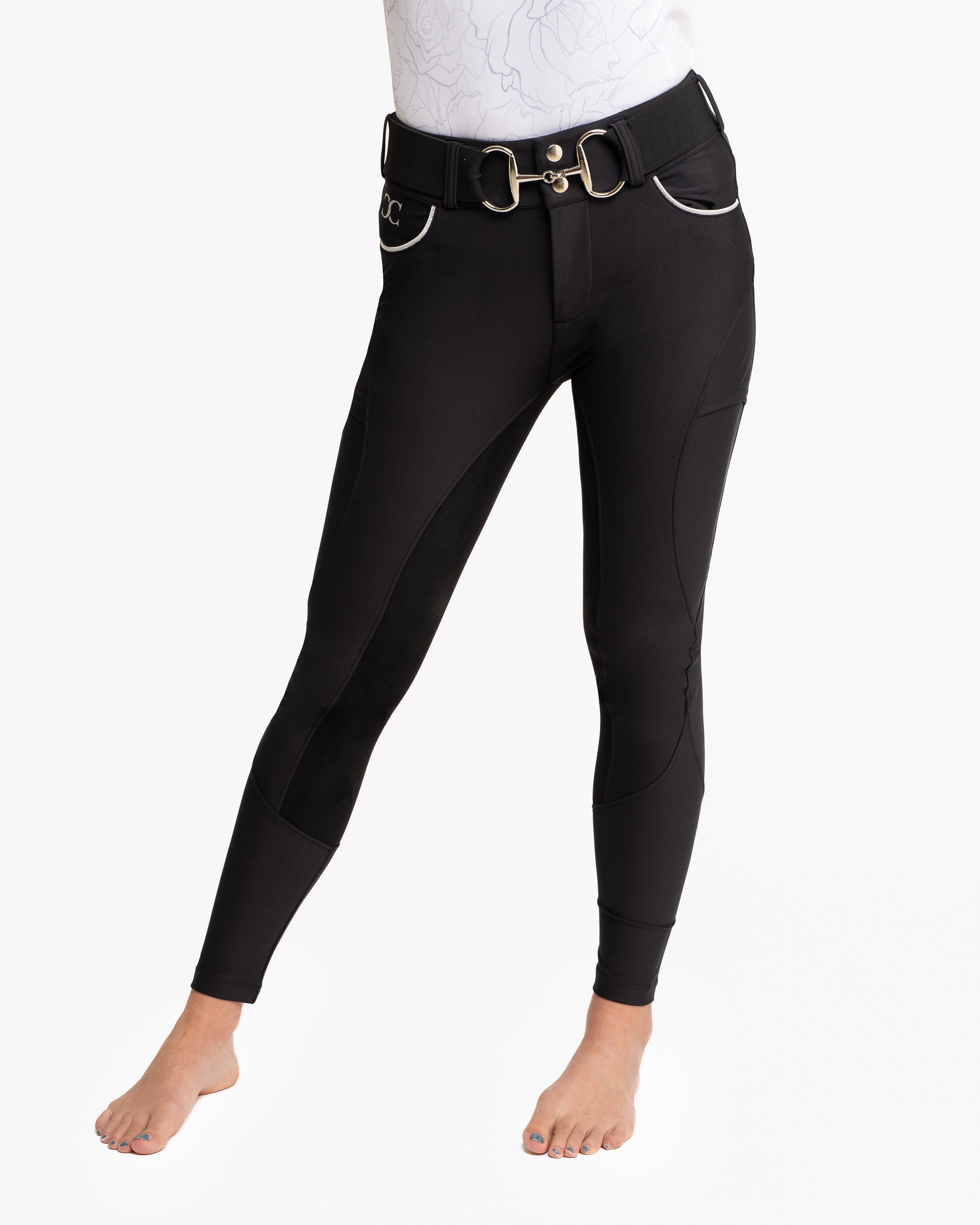 Black Breech with Suede Seat