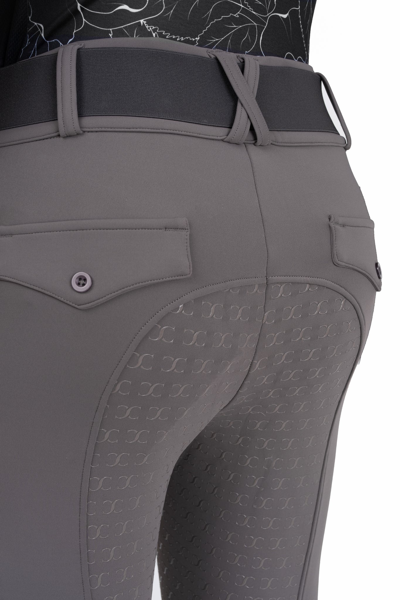 Dove Grey Full Seat Mid-Weight Winter Breeches-4 Way Stretch in Thick and Cozy Fabric