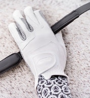 Oil-Tac Coppertech Leather Premium Riding Glove in White