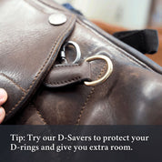 Showing D-Savers to protect your D-Rings  on your saddle.