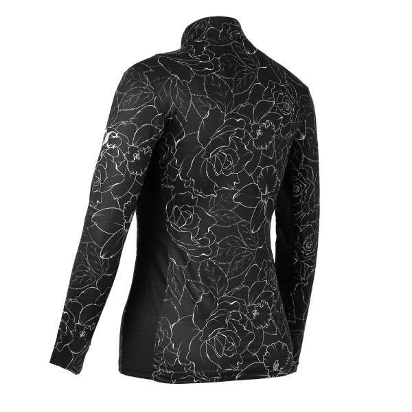 Black and Silver Floral Technical Shirt