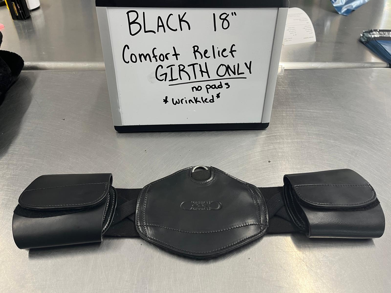 CLEARANCE 18" Black Short Girth WITHOUT pads