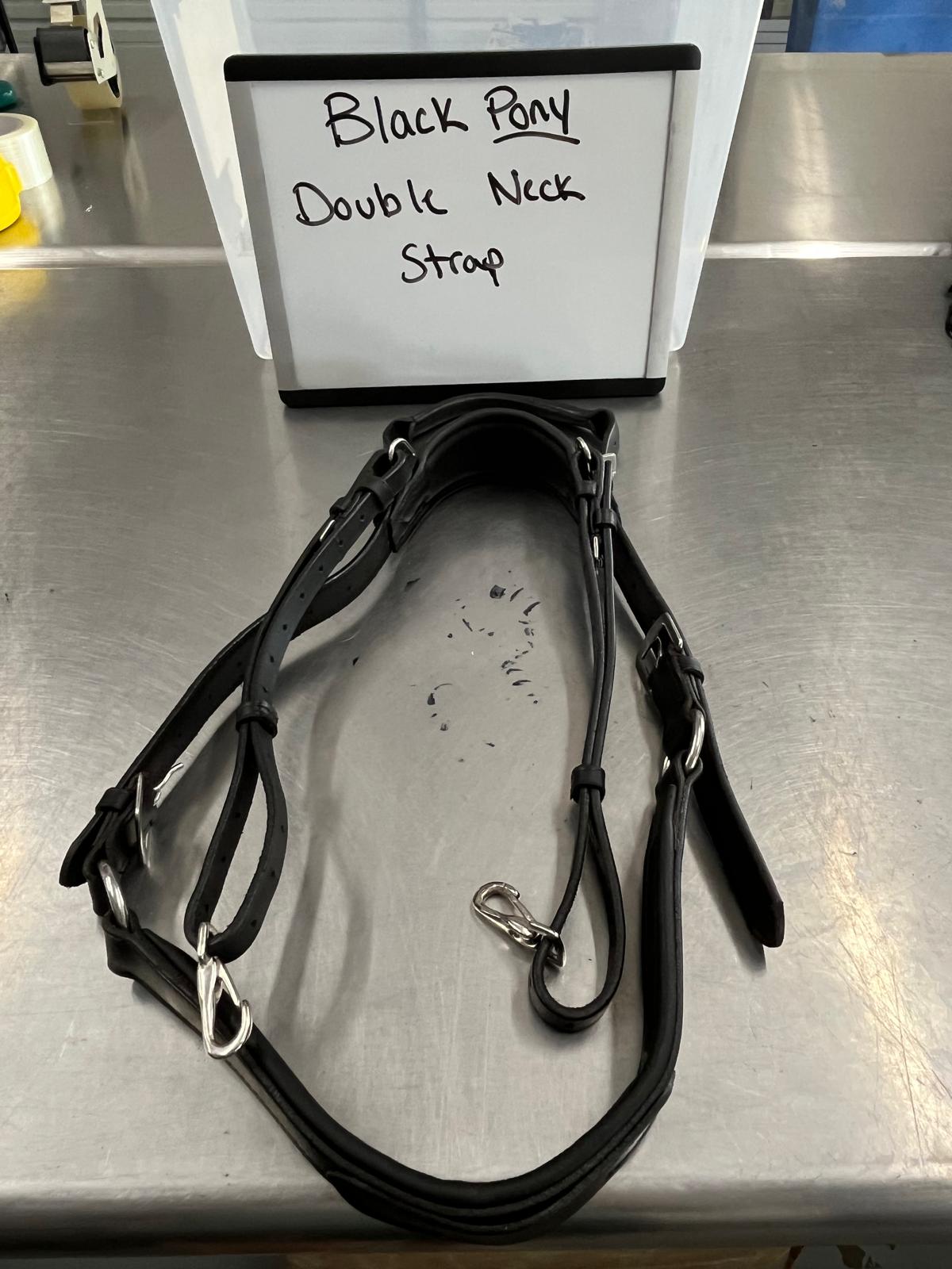 CLEARANCE Black Pony Double Neck Strap
