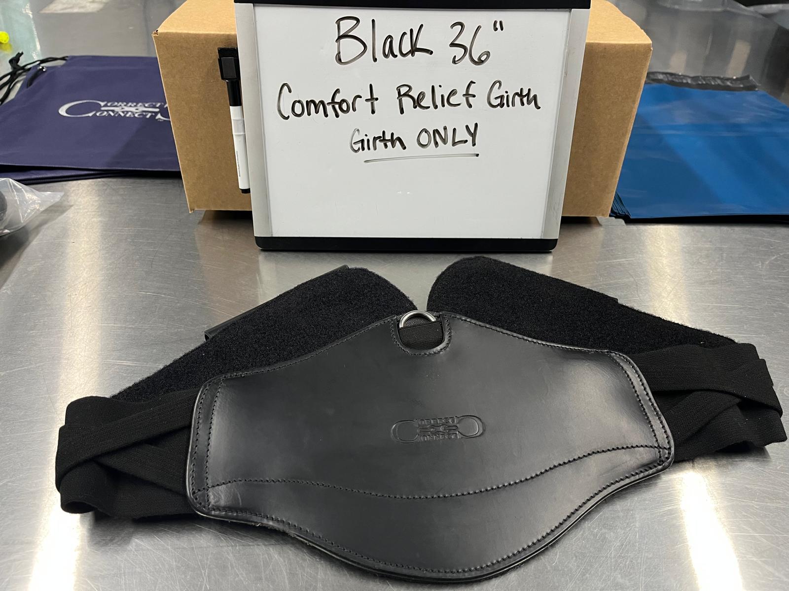 CLEARANCE 36" Black Short Girth WITHOUT pads