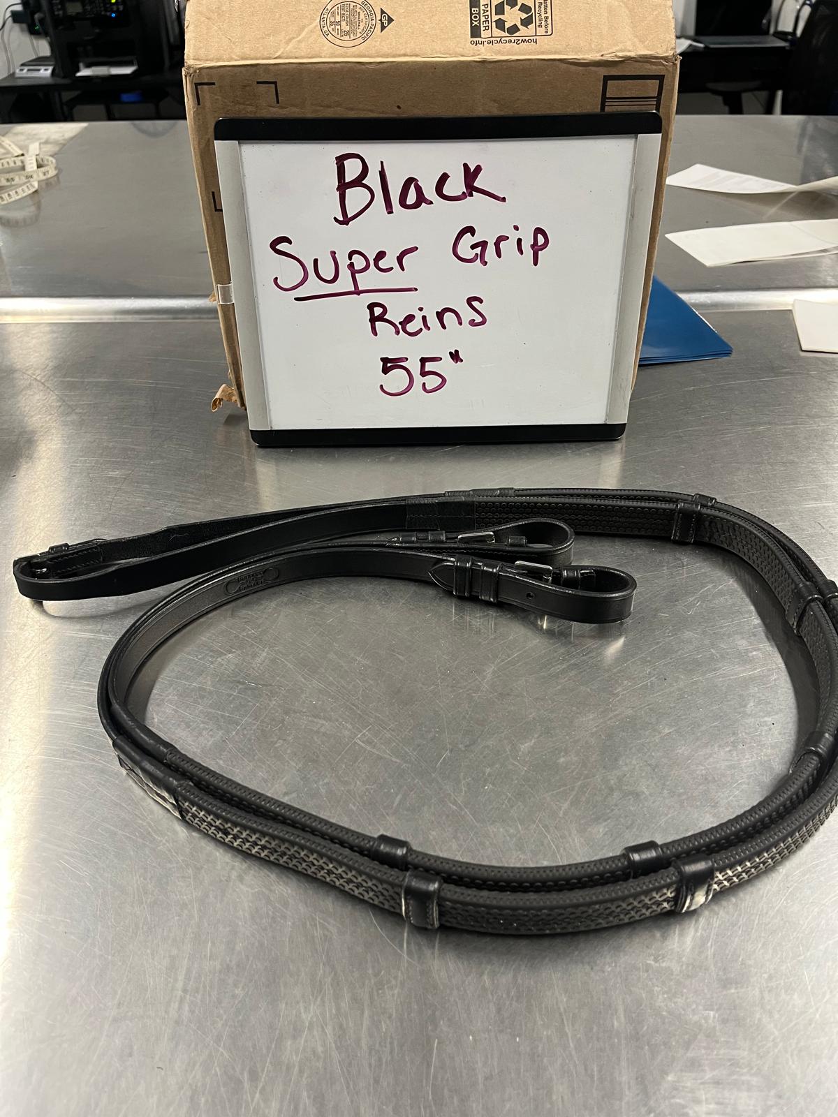 CLEARANCE Black 55" Super Grip Reins