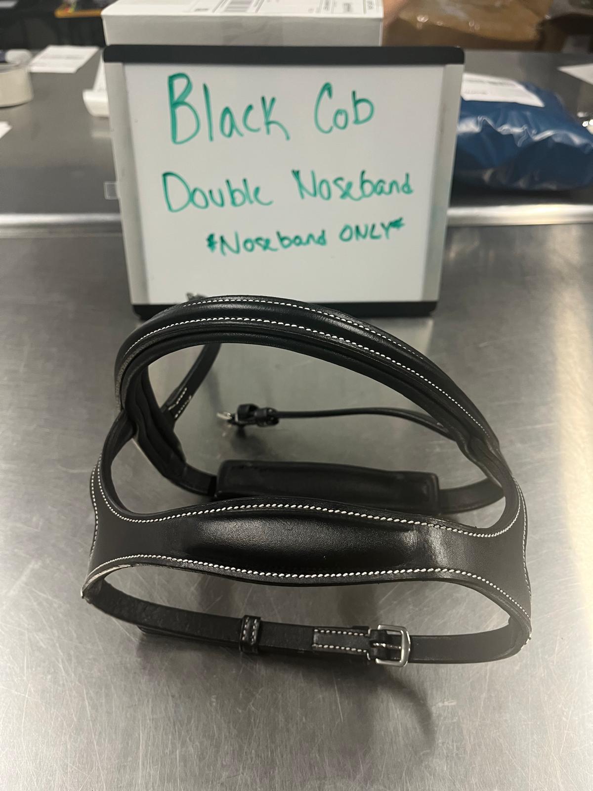 CLEARANCE Black Cob Double Noseband. *Noseband ONLY*