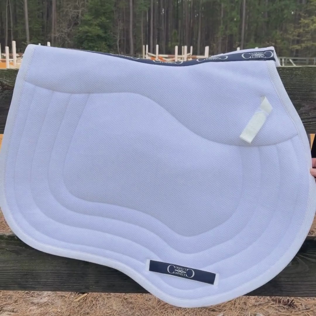 General Purpose Mesh Saddle Pad with Quick Dry Cotton Lining in Navy, White, or Black