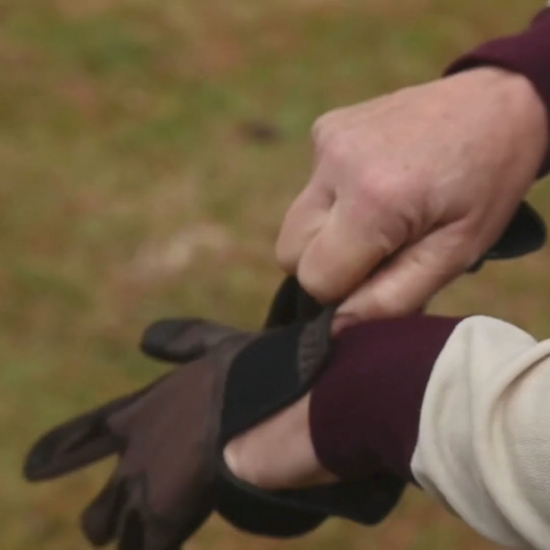 小物 LEATHER CURVED GLOVES BROWN roper-leather-moto-gloves-
