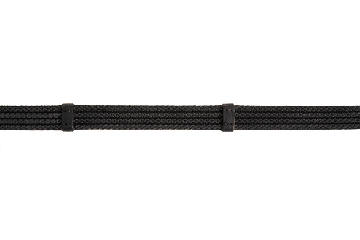 Sure Grip Rubber Reins with Rein Stops-Superb Slim Rubber Woven Grip
