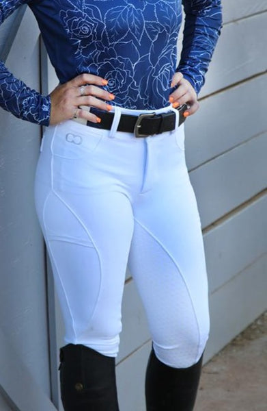 Horse Riding Leggings Competition Full Seat-White